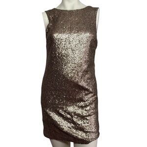 Tobi champagne sequin open back mini dress